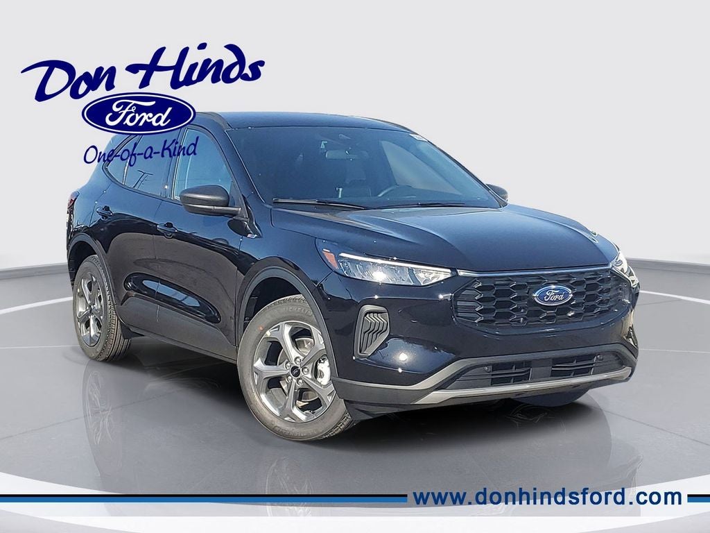 2026 Ford Escape ST-Line in Agate Black Metallic — front three-quarter view