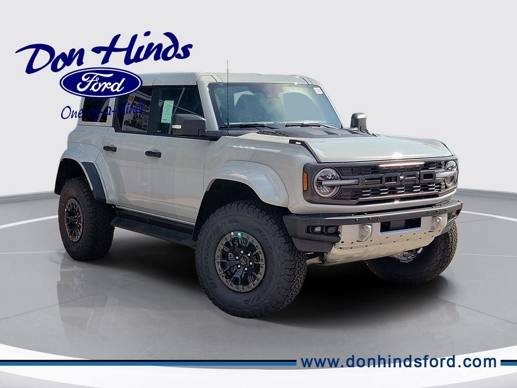 2026 Ford Bronco Raptor in Avalanche — front three-quarter view