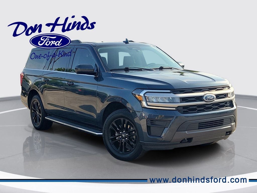2022 Ford Expedition Max XLT in Blue Metallic — front three-quarter view