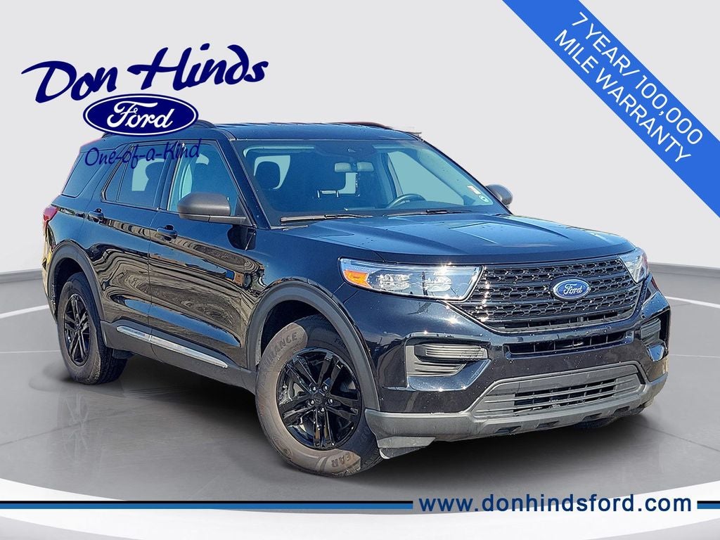 2023 Ford Explorer XLT in Black Metallic — front three-quarter view