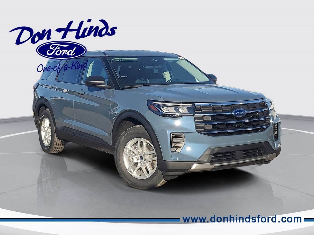 2026 Ford Explorer Active in Vapor Blue Metallic — front three-quarter view