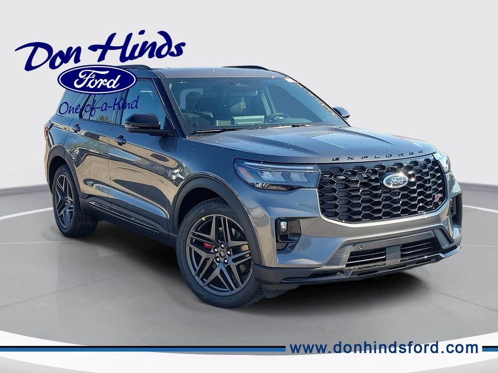 2026 Ford Explorer ST in Carbonized Gray Metallic — front three-quarter view