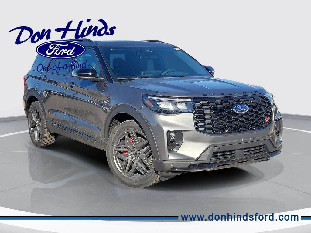 2026 Ford Explorer ST in Carbonized Gray Metallic — front three-quarter view