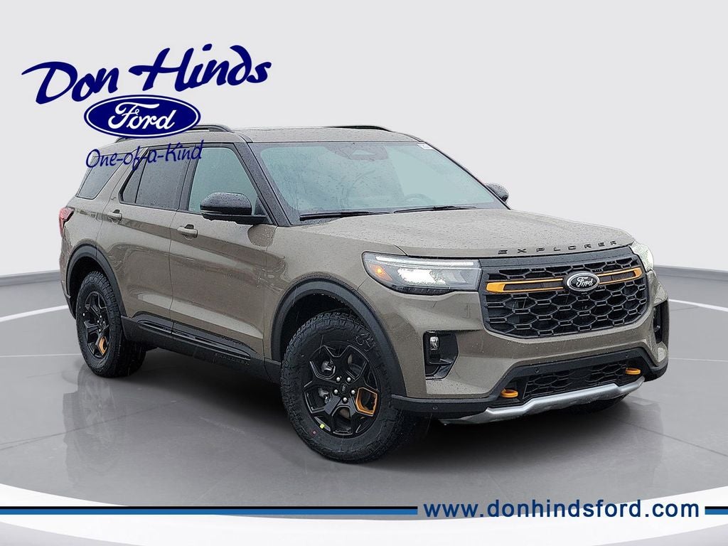 2026 Ford Explorer Tremor in Marsh Gray — front three-quarter view