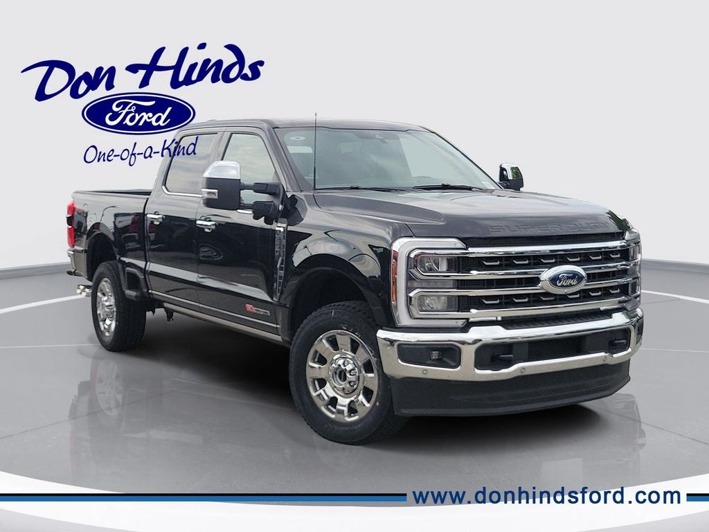 2026 Ford F-250SD King Ranch in Agate Black Metallic — front three-quarter view