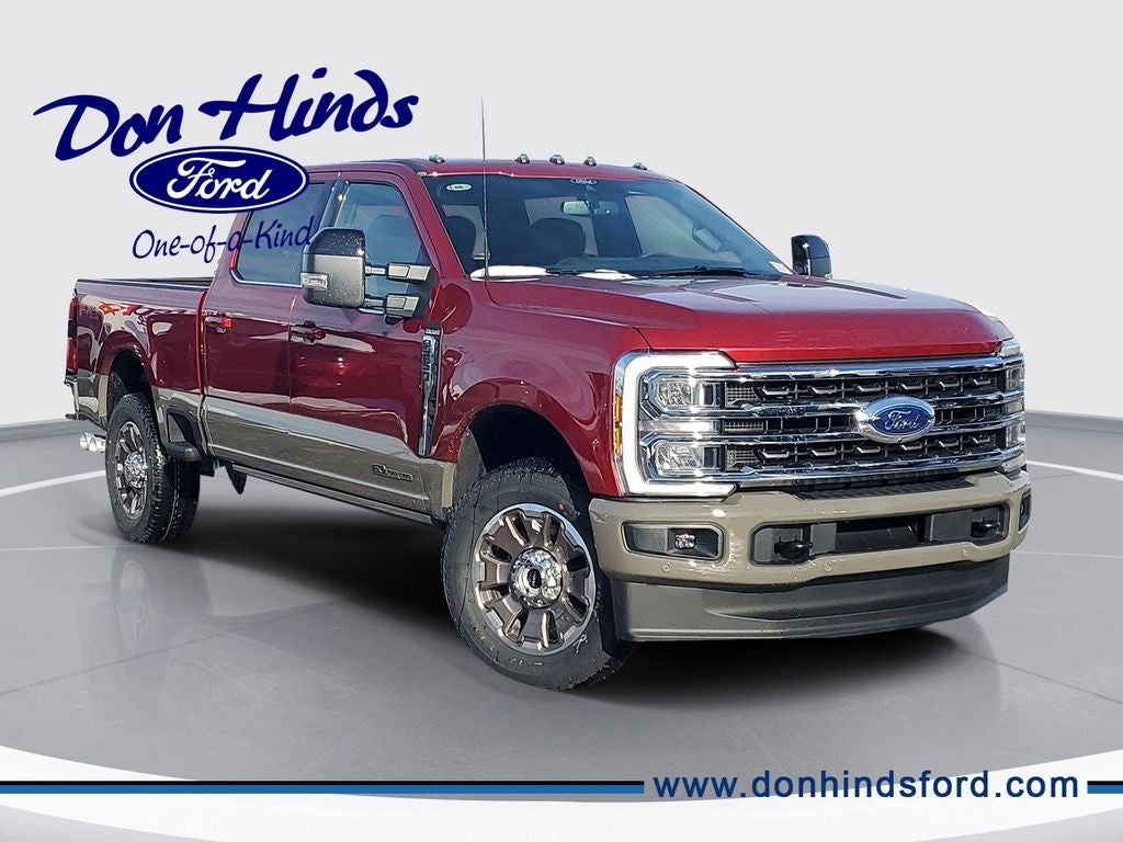 2026 Ford F-250SD King Ranch in Ruby Red Metallic Tinted Clearcoat — front three-quarter view