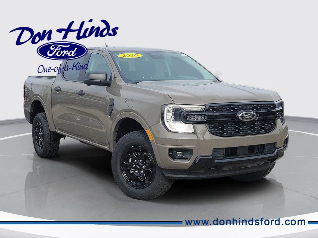 2026 Ford Ranger XLT in Marsh Gray — front three-quarter view