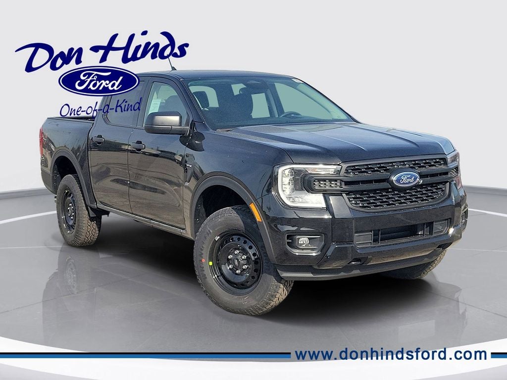 2026 Ford Ranger XL in Shadow Black — front three-quarter view