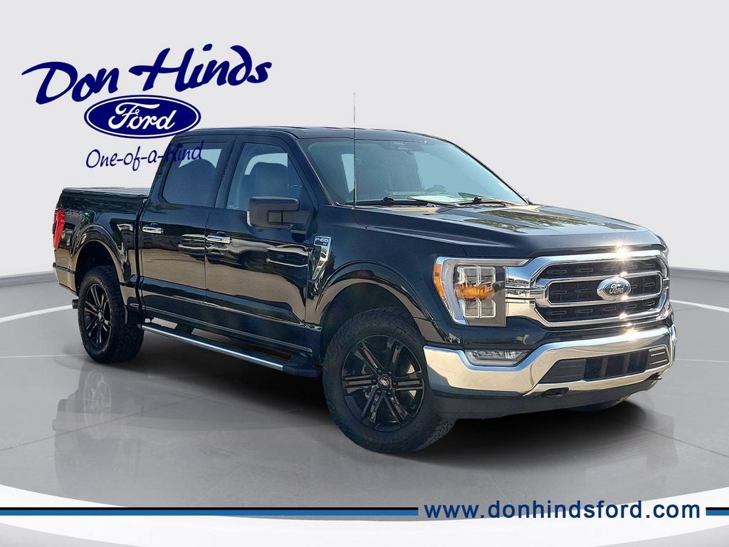 2022 Ford F-150 XLT in Black Metallic — front three-quarter view