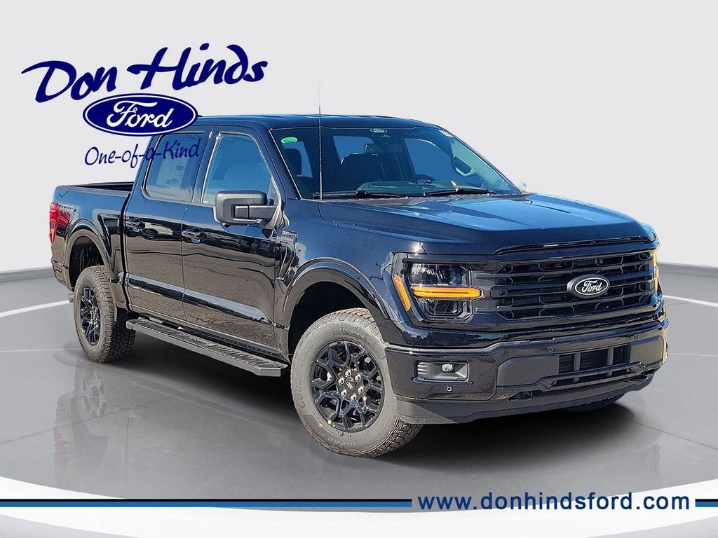 2026 Ford F-150 XLT in Agate Black Metallic — front three-quarter view