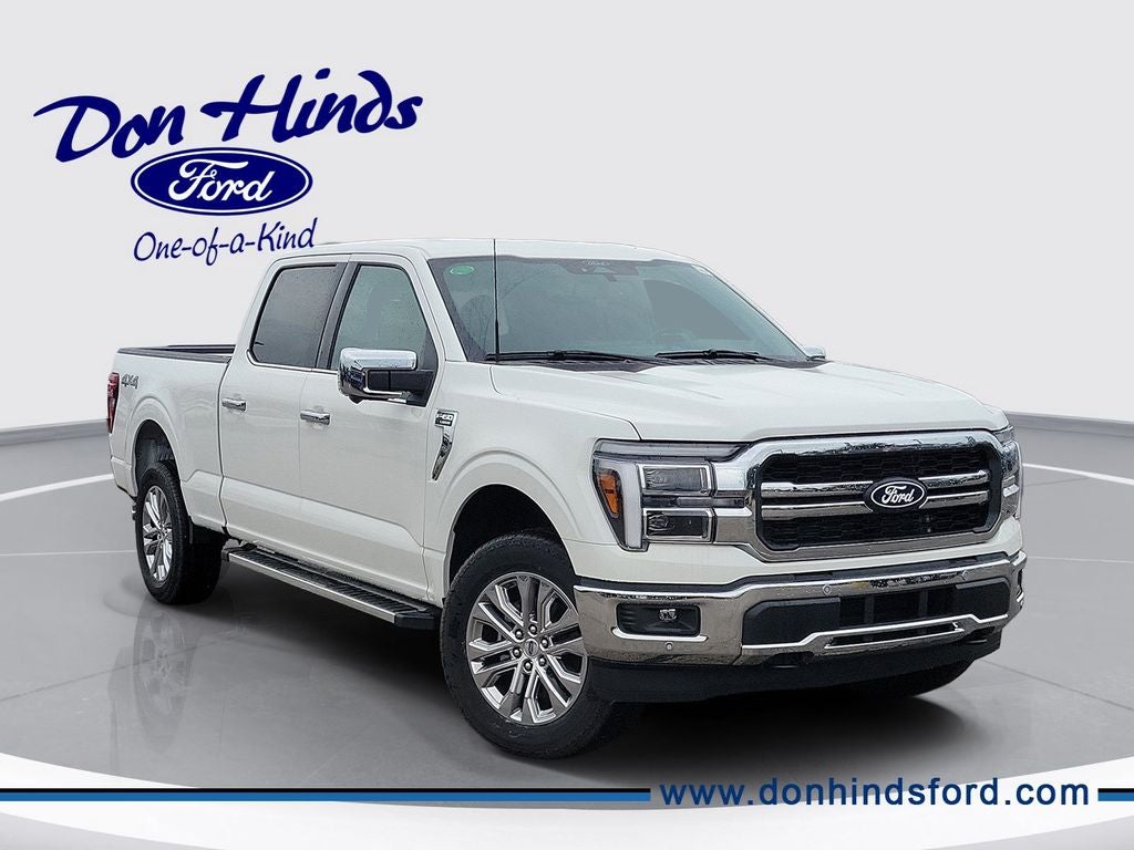 2026 Ford F-150 Lariat in Star White Metallic Tri-Coat — front three-quarter view