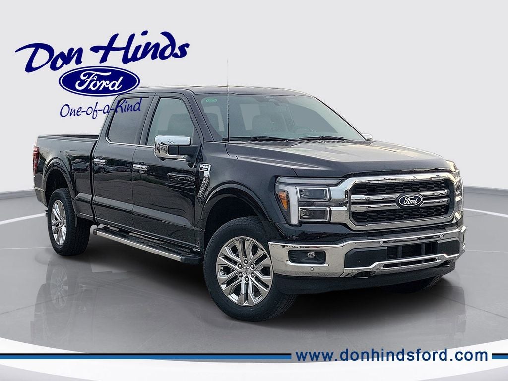 2026 Ford F-150 Lariat in Black Metallic — front three-quarter view