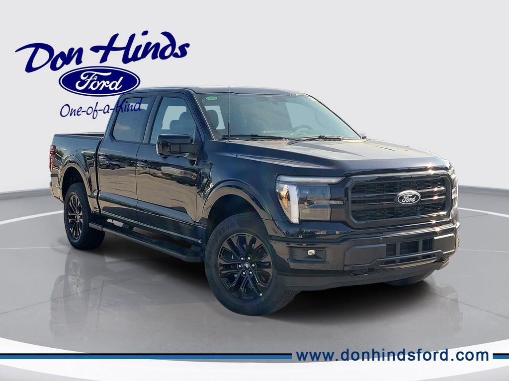 2026 Ford F-150 Lariat in Antimatter Blue Metallic — front three-quarter view