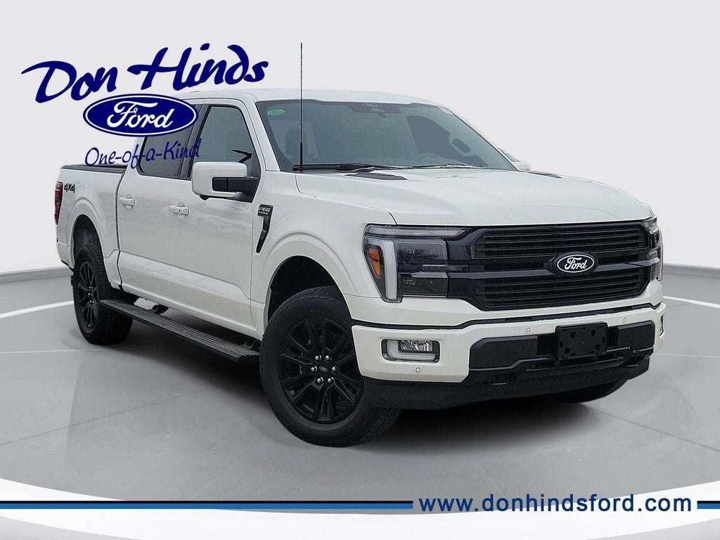 2026 Ford F-150 Platinum in Star White Metallic Tri-Coat — front three-quarter view