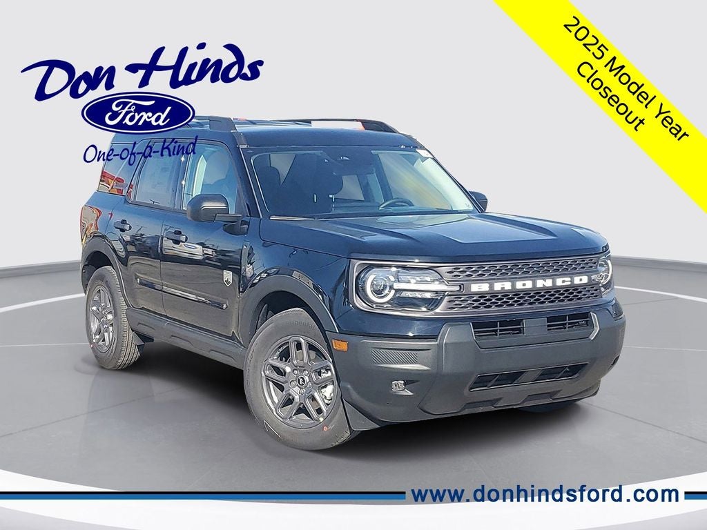 2025 Ford Bronco Sport Big Bend in Shadow Black — front three-quarter view