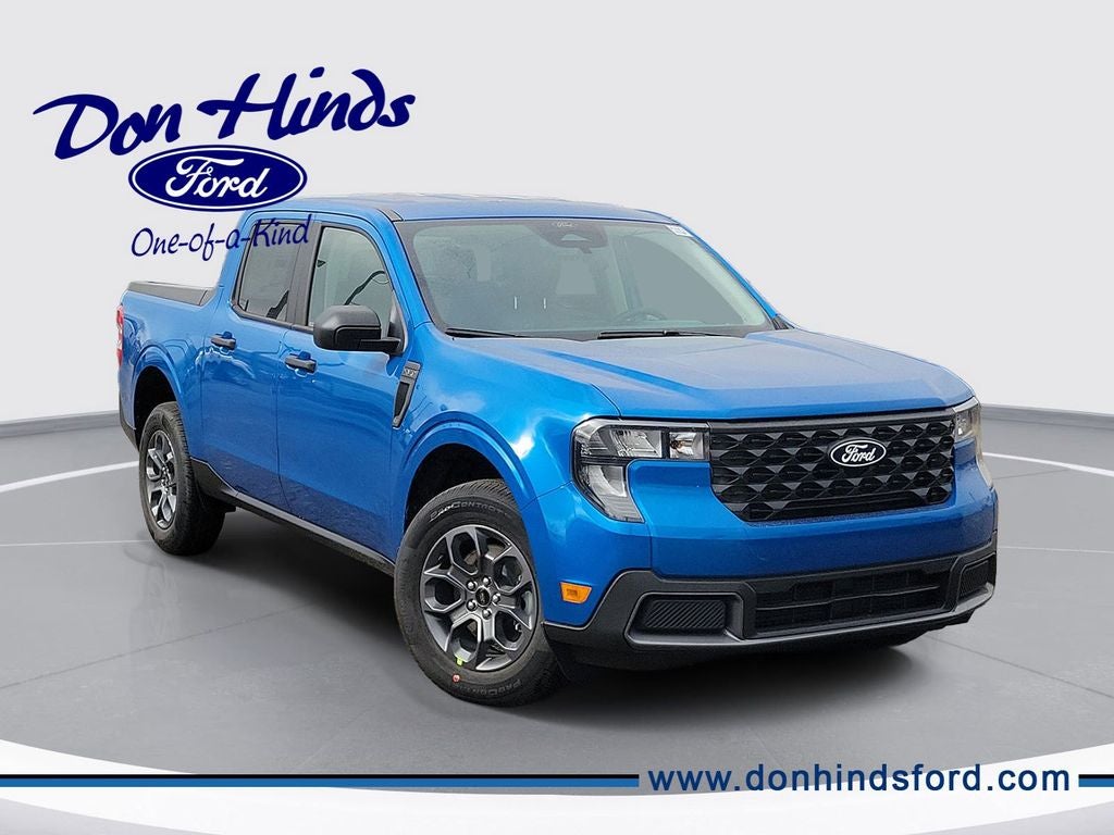 2026 Ford Maverick XLT in Velocity Blue — front three-quarter view