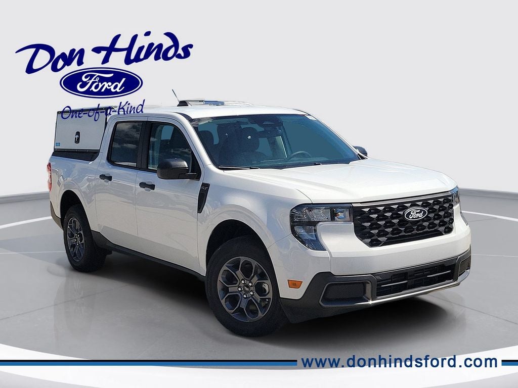 2025 Ford Maverick XLT in Oxford White — front three-quarter view