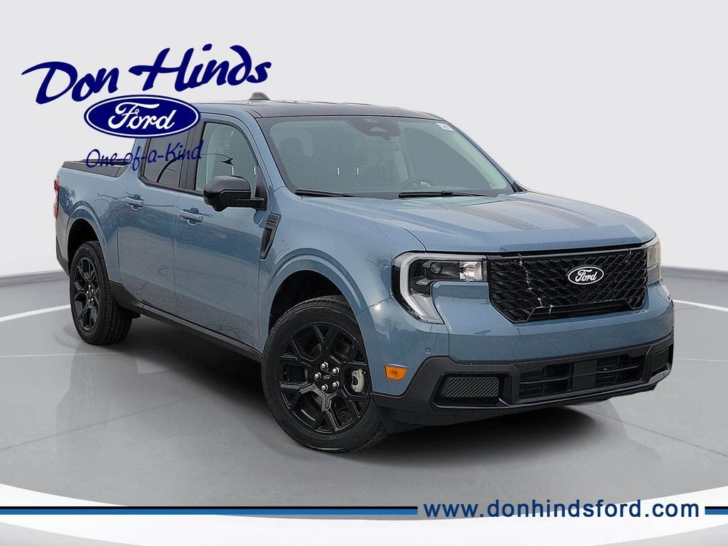 2026 Ford Maverick Lariat in Azure Gray Metallic Tri-Coat — front three-quarter view